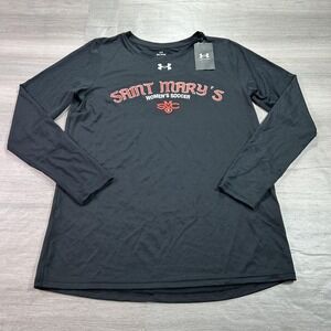 NEW Saint Mary's Gaels Shirt Womens Medium Black Soccer Under Armour Long Sleeve